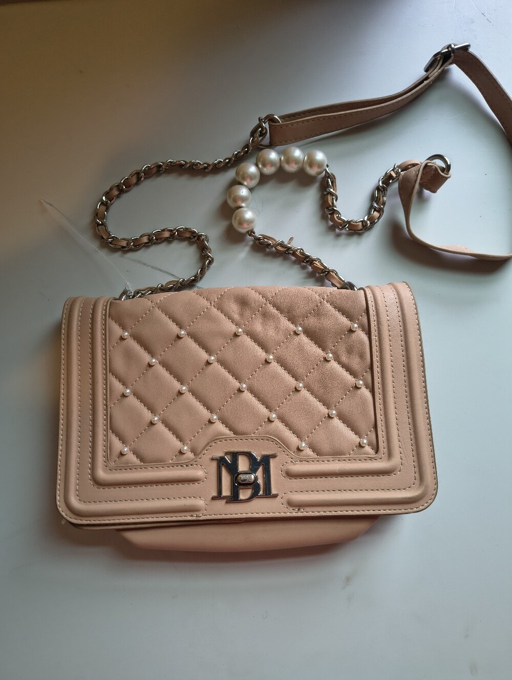 Badgley Mischka Blush Pink Leather Tote